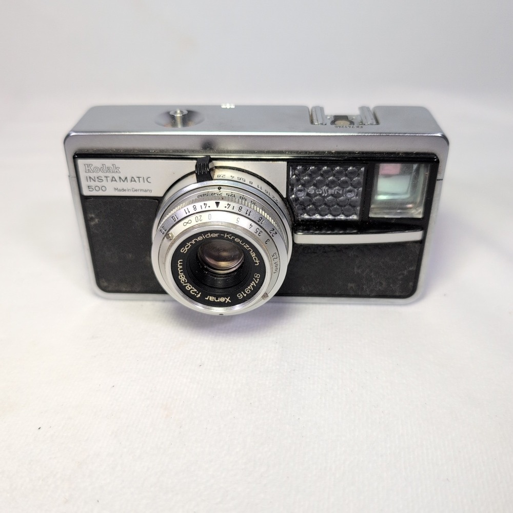Kodak Instamatic 500 126 Film Point & Shoot Camera Black Leather Case Vintage